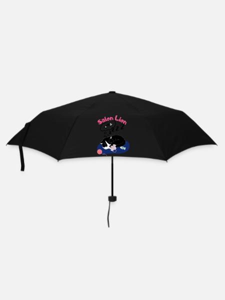 Salon Lion - Sleeping Cat with Mice Balls of Wool - Umbrella (small) - black