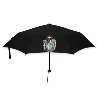 Beautiful female paint art Face colorful woman - Umbrella (small) - black - Front