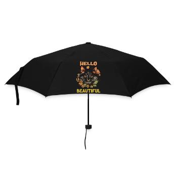Cat Beautiful Stylish Women Colorful Art Art - Umbrella (small) - black - Front