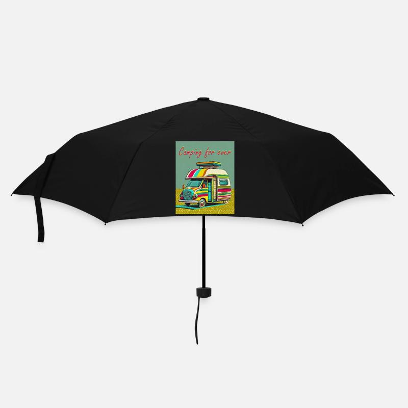 Camping forever - Umbrella (small) - black