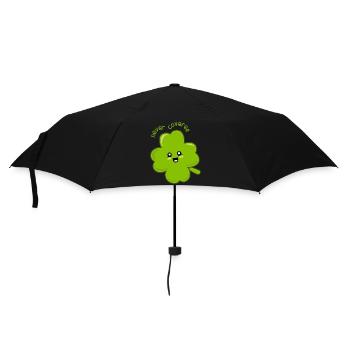 Zum Glück das vierblättrige Kleeblatt! - Regenschirm (klein) - Schwarz - Vorne