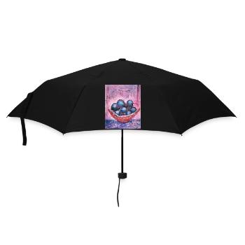 Blueberrys auf Pastellhintergrund - Regenschirm (klein) - Schwarz - Vorne