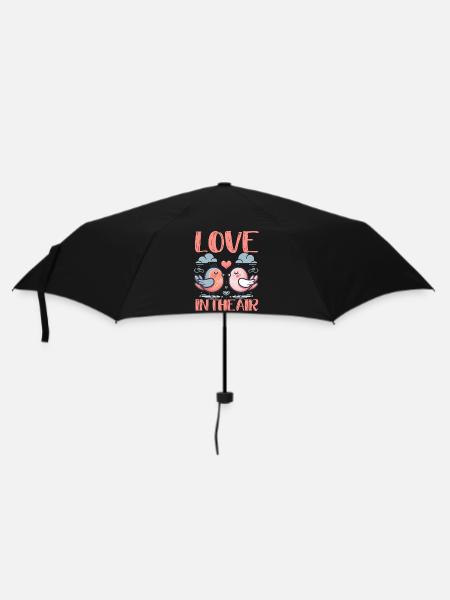 ROMANTIC CUTE BIRDS: LOVE IN THE AIR - Umbrella (small) - black