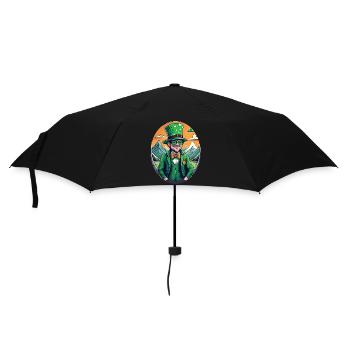 St. Patrick's Day Kleeblatt Kobold - Regenschirm (klein) - Schwarz - Vorne