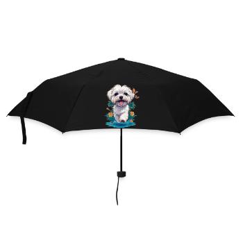 Maltese Puppy 🐾 - Umbrella (small) - black - Front