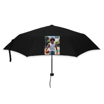 Beaux hommes avec un joueur de basket-ball au corps musclé - Parapluie standard - noir - Devant