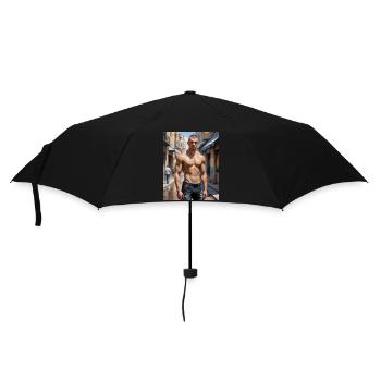 Beaux hommes avec un corps musclé - jeune homme - Parapluie standard - noir - Devant