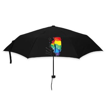 Illinois (USA) | echte Flagge | LGBTQIA+ Script - Regenschirm (klein) - Schwarz - Vorne