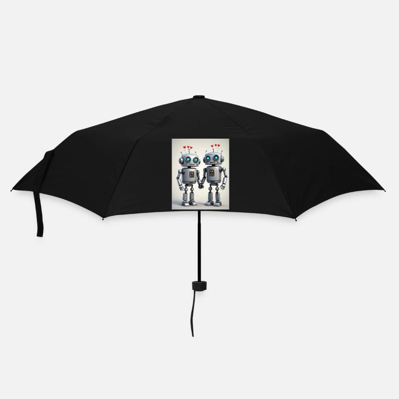 Couple de robots - Parapluie standard - noir