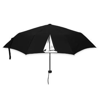 Sail Back Print Sailboat with Cross Writing Sail - Umbrella (small) - black - Front
