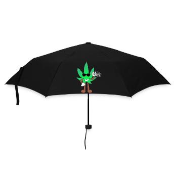Der Bloom - Weed Cannabis Stoned Hanf Marihuana - Regenschirm (klein) - Schwarz - Vorne