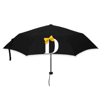 Lettre d nœud jaune - Parapluie standard - noir - Devant