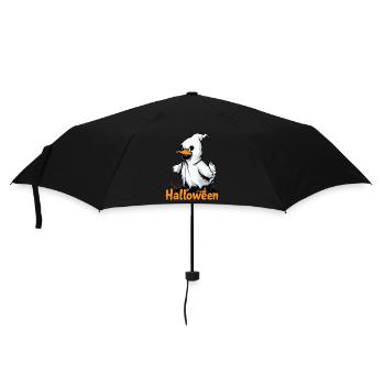 Spooky Duck Ghost Halloween T-Shirt | Cute Ghostly - Umbrella (small) - black - Front