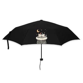 Offizielles Schlafshirt - Süßer Schneeleopard - Regenschirm (klein) - Schwarz - Vorne