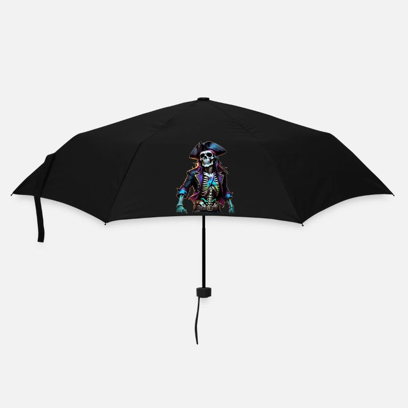 Piratenskelett Illustration - Regenschirm (klein) - Schwarz