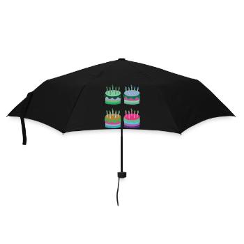 torten bunt - Regenschirm (klein) - Schwarz - Vorne