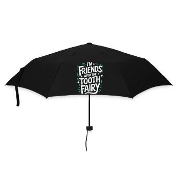 Zahnarzt Zahnarzthelferin Zähne - Regenschirm (klein) - Schwarz - Vorne