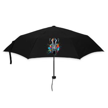 Zebra - Regenschirm (klein) - Schwarz - Vorne