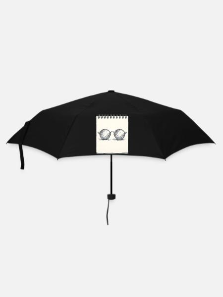 Zeichnung einer Brille - Regenschirm (klein) - Schwarz