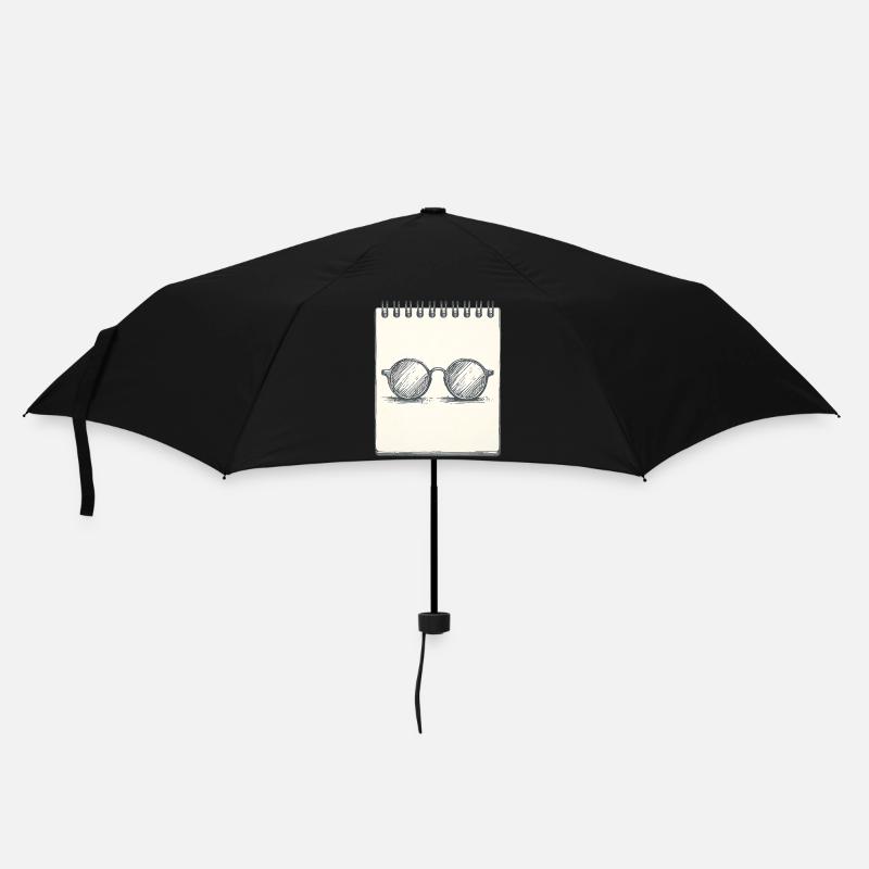 Zeichnung einer Brille - Regenschirm (klein) - Schwarz