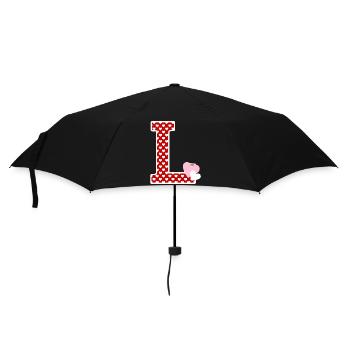Letter l heart - Umbrella (small) - black - Front