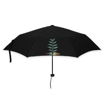 arbre vintage avec des feuilles - Retro Nature Icon - Parapluie standard - noir - Devant