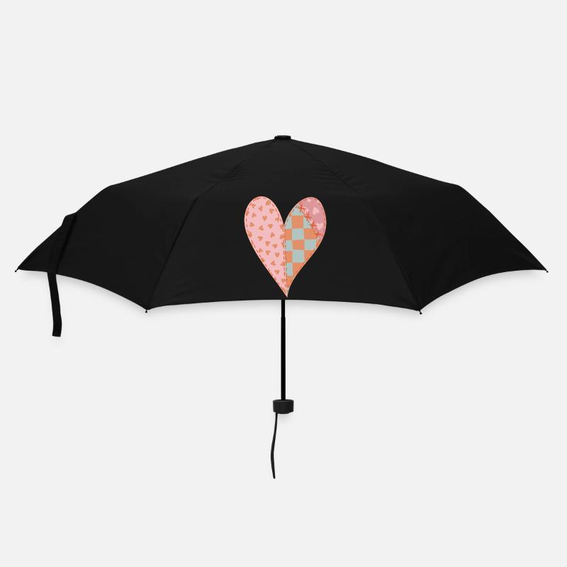 Patchwork Heart No2 - Umbrella (small) - black