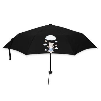 little cute bear on swing - Umbrella (small) - black - Front