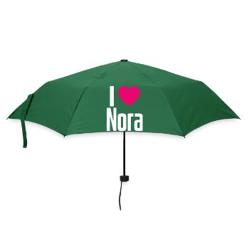 I Love Nora Pinkes Herz Ich liebe Nora - Regenschirm (klein) - Flaschengrün - Vorne
