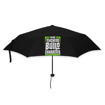 Des professeurs bizarres construisent un personnage Logo drôle d’enseignant - Parapluie standard - noir - Devant