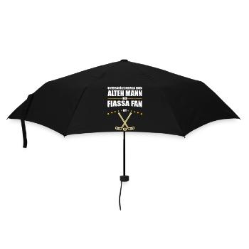 Alter Mann - Fiassa Eishockey Fan | Retro Vintage - Regenschirm (klein) - Schwarz - Vorne