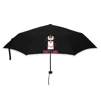 Lama Kostüm Fasching Karneval Gruppe Damen Herren - Regenschirm (klein) - Schwarz - Vorne