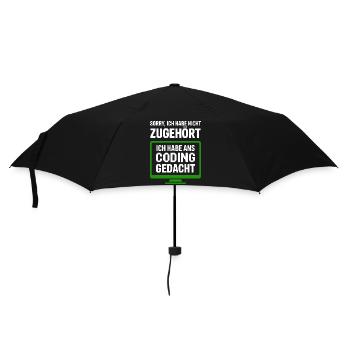 Sorry, didn't listen to coding thought - Umbrella (small) - black - Front