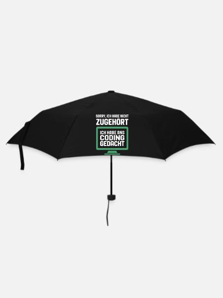 Coding Gedanke am Bildschirm - Regenschirm (klein) - Schwarz