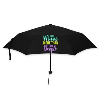 I Like Music More Than I Like People Lustig Musik - Regenschirm (klein) - Schwarz - Vorne