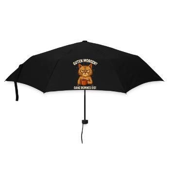 Nen Scheiss Muss Ich Katze - Regenschirm (klein) - Schwarz - Vorne