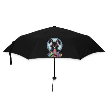 Frohe Ostern Süßer Osterhase Eiersuche Ostereier - Regenschirm (klein) - Schwarz - Vorne