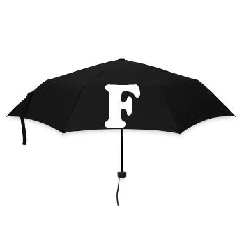 Grande impression en F | Lettre F | F Logo - Parapluie standard - noir - Devant