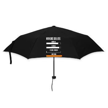 Mein Angel Skill Level Lustiges Angler Motiv mit - Regenschirm (klein) - Schwarz - Vorne
