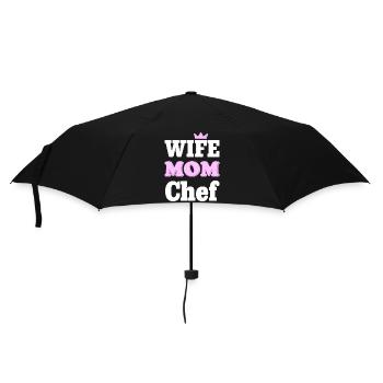 Wife Mom Chef - Statement Design for Moms - Umbrella (small) - black - Front