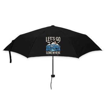 Hiking - Outdoor Adventure - Let's Go Somewhere - Umbrella (small) - black - Front
