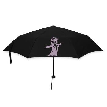 Otter Baseball Silhouette - Regenschirm (klein) - Schwarz - Vorne