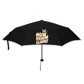 No Prob-Llama – Cooles Lama mit Daumen hoch - Regenschirm (klein) - Schwarz - Vorne