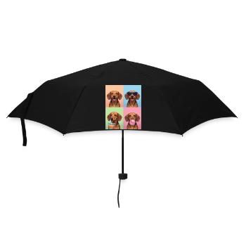 Hunde Dackel Hund - Regenschirm (klein) - Schwarz - Vorne