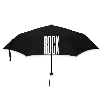 Rock Bold Distressed Typografie - Regenschirm (klein) - Schwarz - Vorne