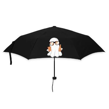 Halloween Buhs lustig - Regenschirm (klein) - Schwarz - Vorne
