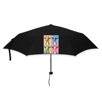 Ziegen Ziege - Regenschirm (klein) - Schwarz - Vorne