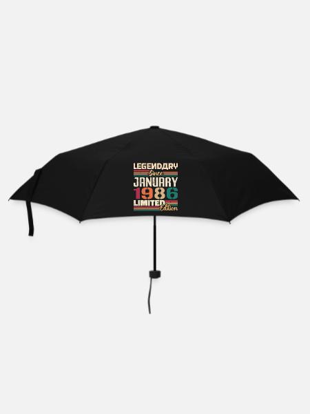 Cadeau d’anniversaire Né en Janvier 1986 - 1986 - Parapluie standard - noir
