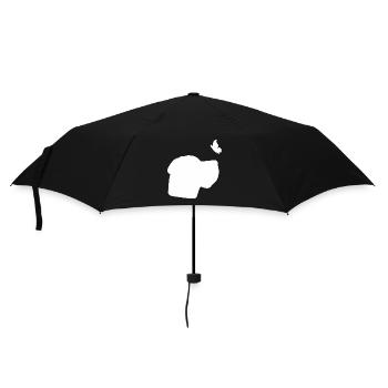 Deutsche Dogge mit Schmetterling - Regenschirm (klein) - Schwarz - Vorne