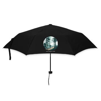 Nordic Walking is My Therapy – Running Forest Nature - Umbrella (small) - black - Front